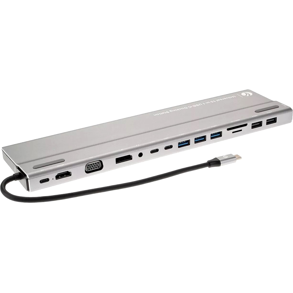 VCOM CU4703 Адаптер TypeC -->3*USB3.0+2*USB2.0+VGA+RJ45+SD+TF+AUD+HDMI+DP+2*USB3.1 Data+PD[4895182217294]
