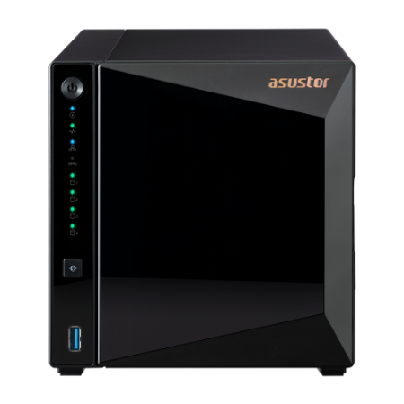 Cетевое хранилище ASUSTOR AS3304T V2 4-Bay NAS/MPl/ARM64 64-bit 1.7GHz/2GBDDR4/noHDD,LFF(HDD,SSD),/1x2.5GbE(LAN)/3xUSB3.2; 90IX01L0-BW3S00 (AS3304T V2)
