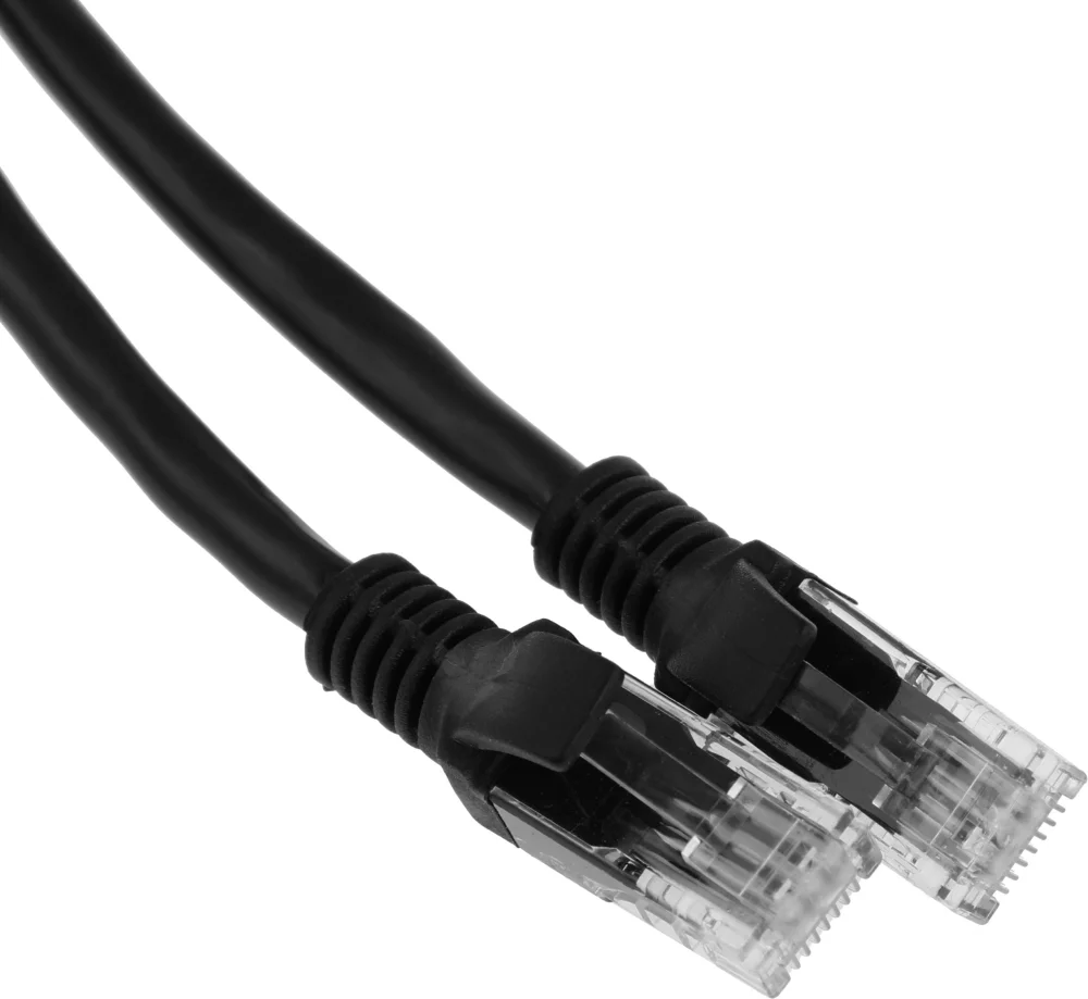 Патч-корд PP6U-1M/BK 10000G UTP 4 пары cat6 CCA molded 1м черный RJ-45 (m)-RJ-45 (m)