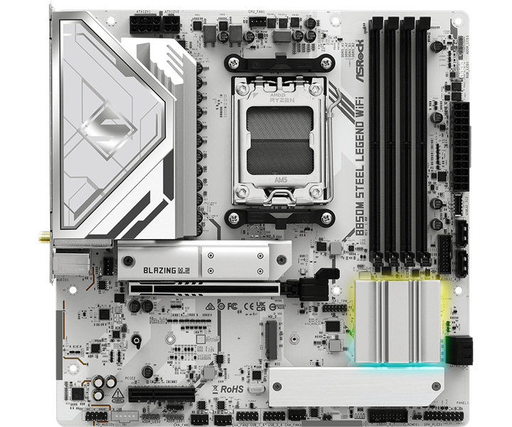 Материнская плата ASROCK B850 PRO-A, AM5, B850, 4*DDR5, 4*SATA, 3*M.2, 4*USB 2.0, 3*USB 3.2, Type-C, 2*PCIx16, 1*M.2 (Key E), HDMI+DP, mATX