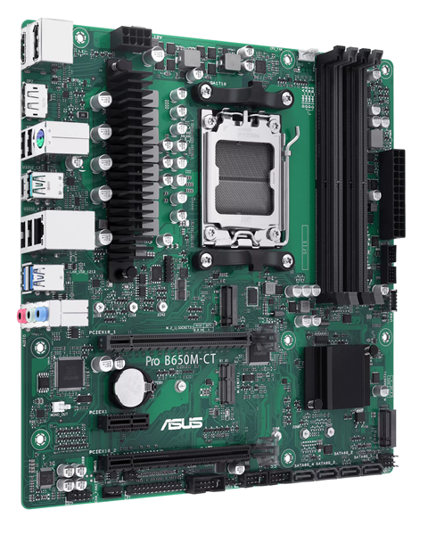 Материнская плата ASUS PRO B650M-CT-CSM, Socket AM5, B650, 4*DDR5, DP+HDMI, 4xSATA3, Audio, Gb LAN, USB 3.2, USB 2.0, mATX; 90MB1EC0-M0EAYC (PRO B650M-CT-CSM)