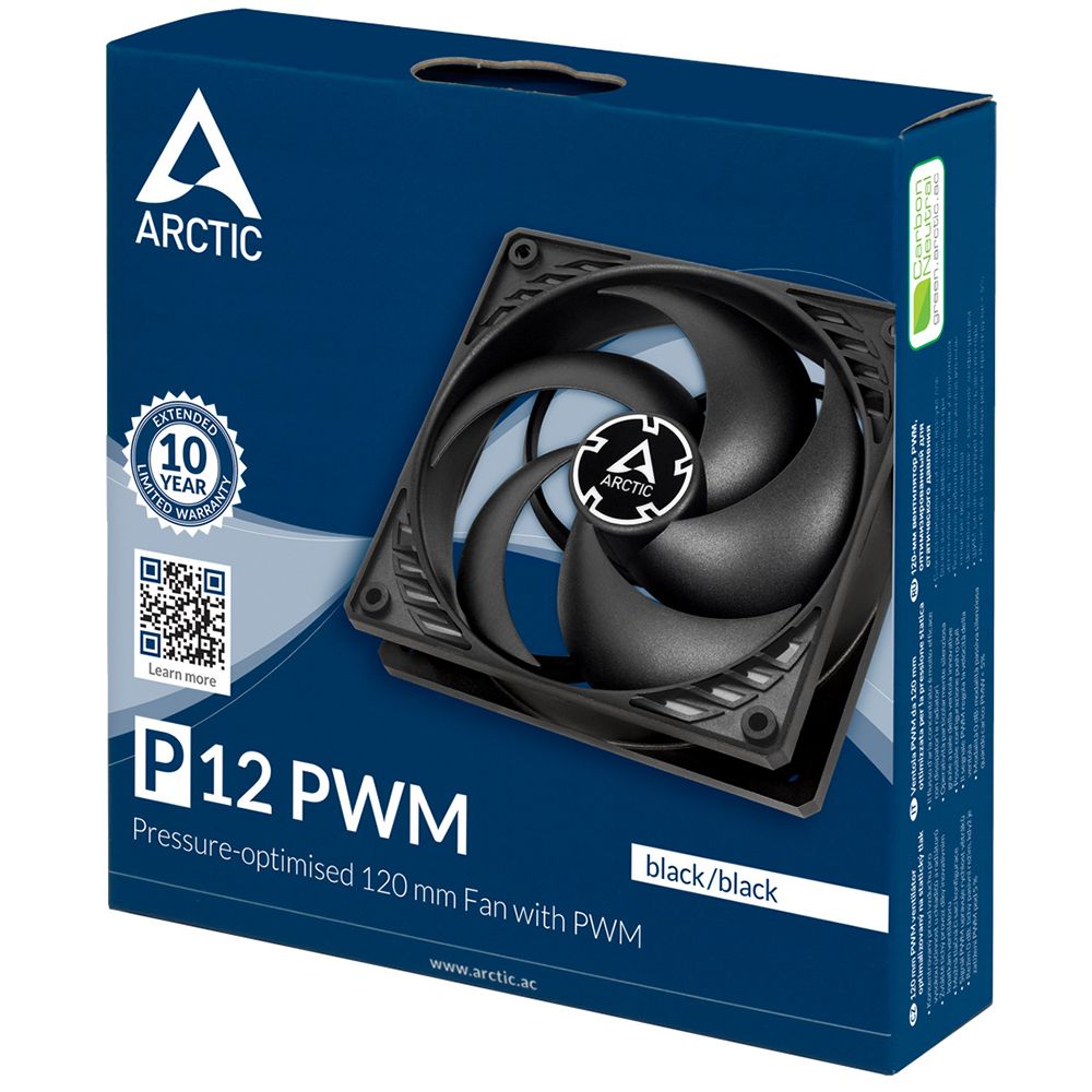 Вентилятор корпусной ARCTIC P12 PWM (black/black)- retail (ACFAN00119A) (701389)